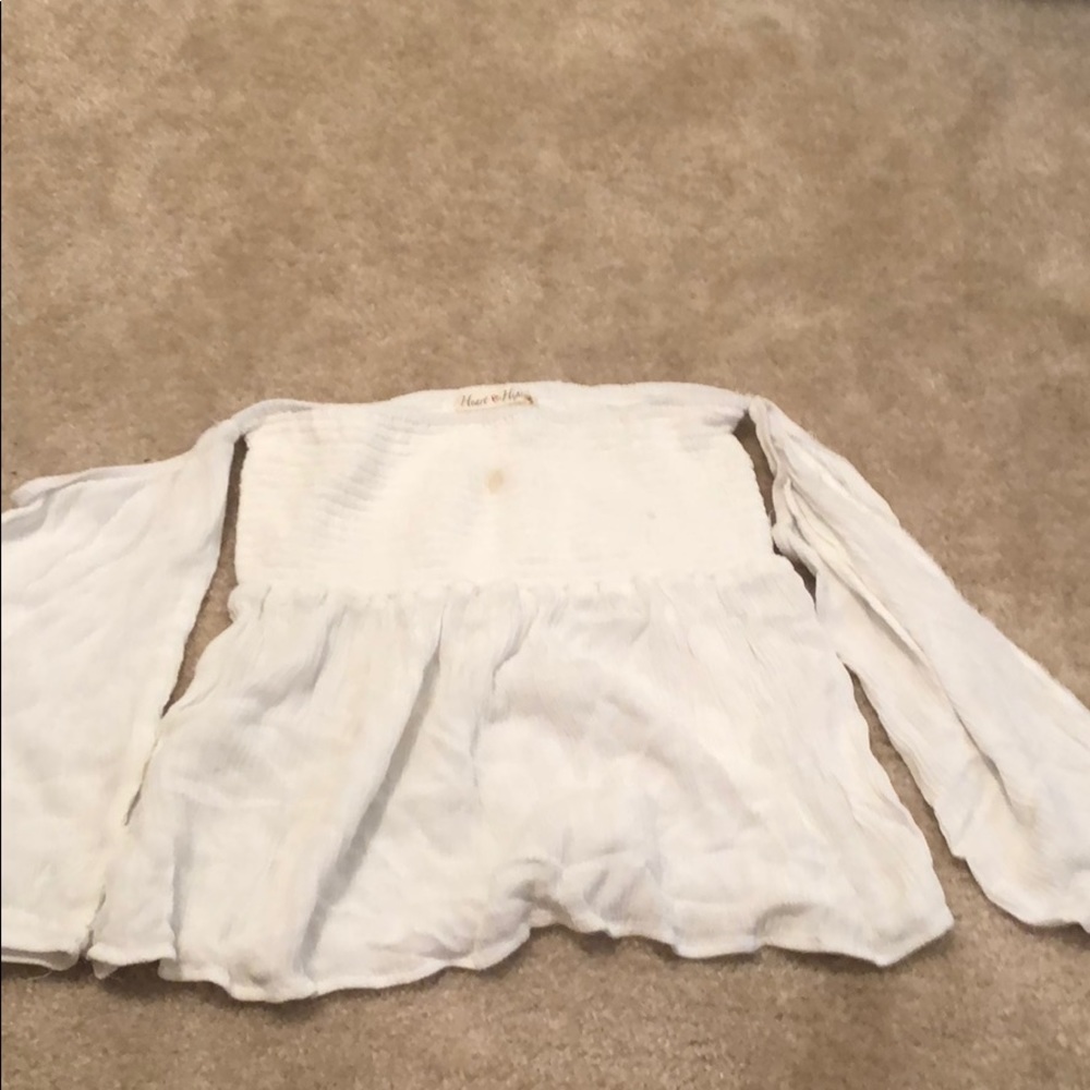 White bell sleeve shirt